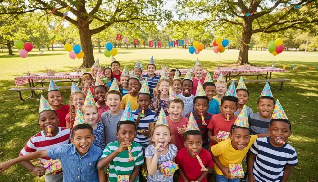 Birthday kids at the park.