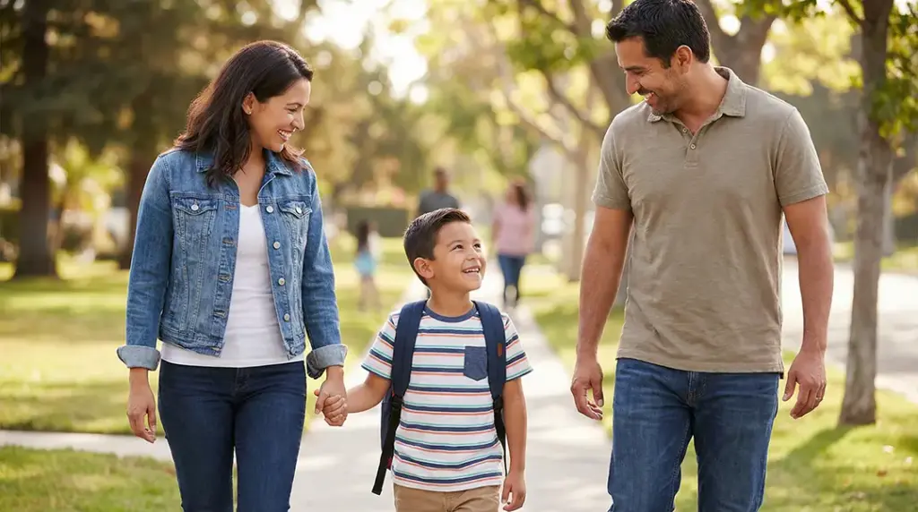 Parents with preschooler.